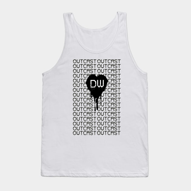 Outcast Matrix Black Logo Tank Top by adorkabledustinwood